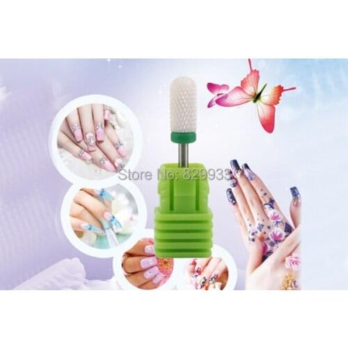 1pc Rounded Barrel Ball Top White Ceramic Nail Drill Bits Electric Drilling Manicure Pedicure Nail Salon Ceramic Burr Drill tool