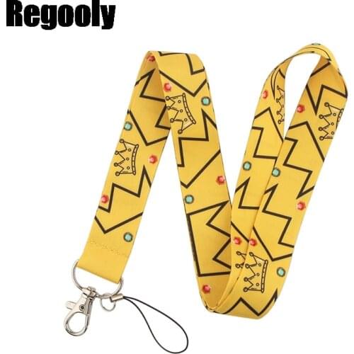 10pcs Cartoon Imperial Crown Lanyard for Keys Phone Cool Neck Strap Lanyard for Camera Whistle ID Badge Cute webbing ribbon Gift