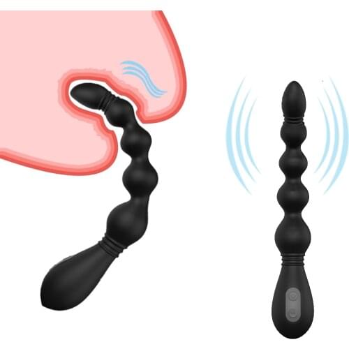 10Speeds Anal Beads Vibrator Long Beads Butt Plug Prostate Massager Anus Diator Vaginal Stimulator Anal Beads Plug Anal Sex Toys