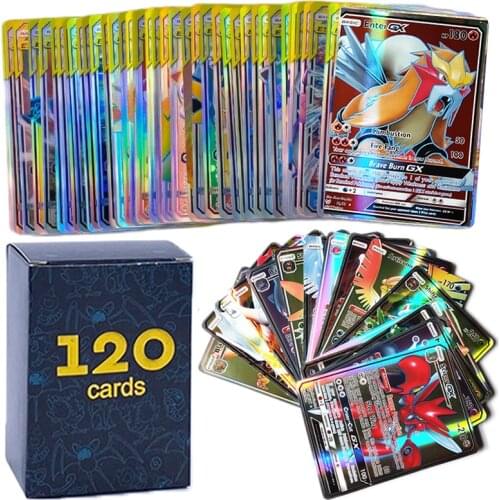 120pcs No Repeat Pokemons French V VMAX GX Shining Cards Child Card Game TAG TEAM Battle Trading Carte Best Selling Kid Toy Gift