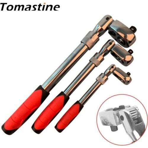72 Teeth 1/4 1/2 3/8 Telescopic Ratchet Spanner Automatic Quick Release Fast Adjust 90 Degrees Scaffold Ratchet Handle Wrench