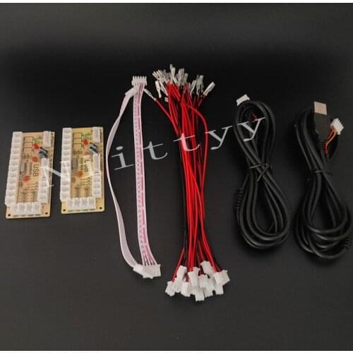 Zero Delay Arcade DIY KIT USB Encoder PC to Joystick button Rocker Circuit Board 4.8mm 2.8mm 5p wire For PC MAME Raspberry Pi