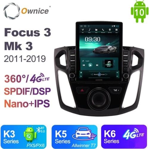Ownice DSP 4G LTE Android 10.0 64GB Car DVD Player For Ford Focus 3 Mk 3 2011 - 2019 GPS Navi Map Wifi RDS Radio Bluetooth 5.0