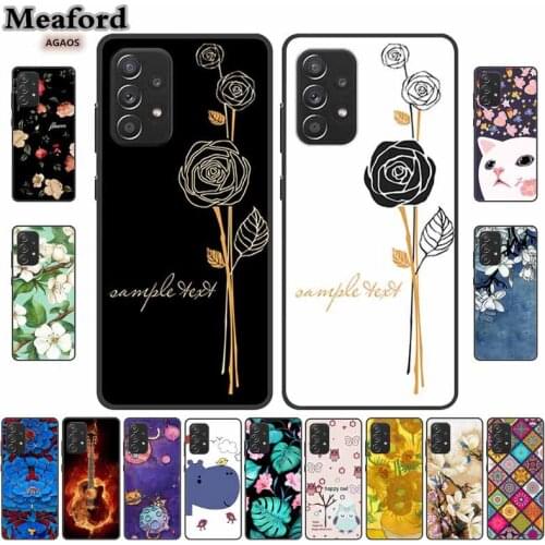 For Samsung A32 A52 A72 Case 3D Flower Emboss Soft Silicone Phone Case For Samsung Galaxy A32 A 52 A 32 A 72 2021 Case TPU Coque