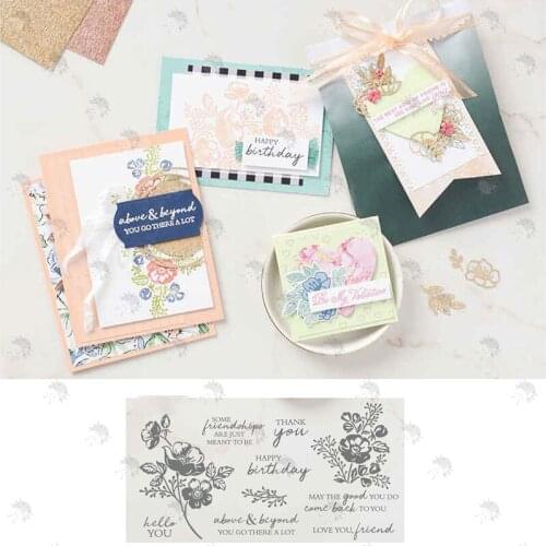 FLOWERS HAPPY BIRTHDAY Background Greeting Card Decoration Metal Cutting Dies New DIY Stencil Scrapbooking Embossing Make Albums