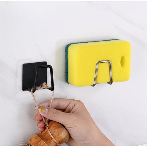 Metal Suction Cup Sink Drain Rack Wall Sucker Sponge Storage Drying Holder Kitchen Sink Soap Stand Dish Cloth Shelf Organizer