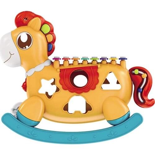 Baby Xylophone Musical Toys 5 in 1 Musical Toy Set with Building Blocks Toddler Music Toy with Lights & Sound Kids Toys