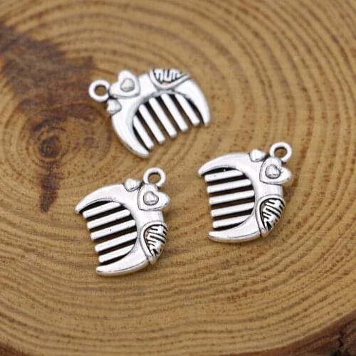 20PCS Antique Silver Plated Comb Charm Pendant Jewelry Making Bracelet Necklace DIY Earrings Accessories Craft