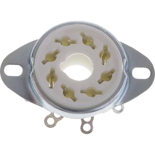 GZC8-Y-6 Ceramic PCB Mounting Tube Socket For KT88/6550/EL34 6SN7 6N8P