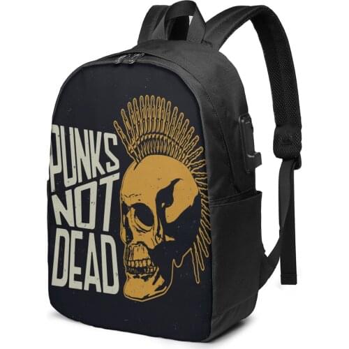 Fashion Backpack Dead Punk Skull Student School Bag For Boy Girl Teenager USB Charge Computer Laptop Back Pack