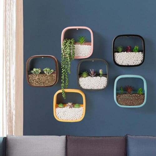 Wall Flowerpot DIY Decorative Creative Wall Hanging Flower Pots Garden Basket Tool Nordic grass potted flowerpot Home decoration