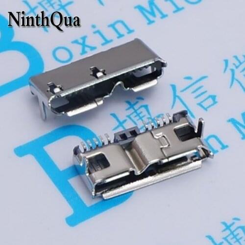 NinthQua 3/10pcs/lot Micro USB 3.0 B Type DIP Female Socket DIP2 10pin USB Connector for Mobile Hard Disk Drives Data Interface