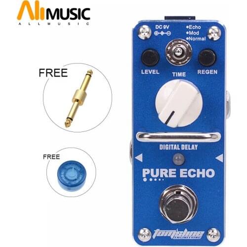 New AROMA APE-3 PURE ECHO Digital Delay Mini Digital Effect True Bypass+Free Connector