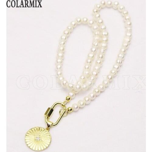 4 Stand Round pendant necklace handmade jewelry necklace pearls necklace accessories women necklace for women New design 7376