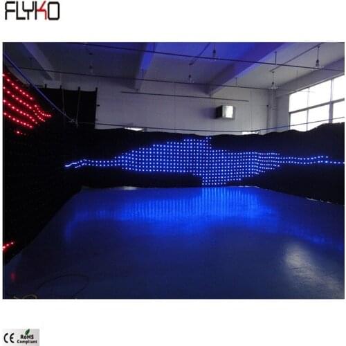Flyko full color led video cloth Led curtain backdrop P100mm 2x17m LED Video Wall