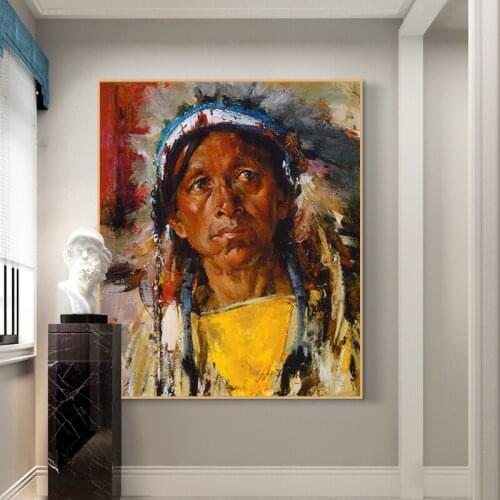 Portraits of African Woman Figure Oil Painting on Canvas Cuadros Posters and Prints Scandinavian Wall Art Picture Home Decor