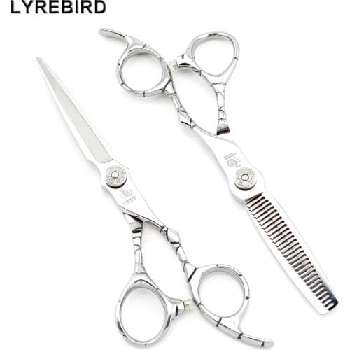 Professional hair scissors 6 INCH Hairdressing scissors Carved flower screw high quality Lyrebird HIGH CLASS NEW
