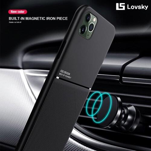 Luxury Slim Matte Leather Texture Coque Car Holder Case Cover For iPhone 12 Mini iPhone 12 Pro Max iPhone12 Pro Protect Case