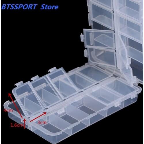 16.6*9.7*4.1cm Fishing Boxes Soft Lure Box Tackle Hard Bait Plastic Case Accessories Storage Tool Hook