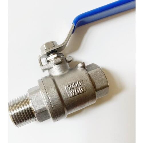 1/4'' 3/8'' 1/2'' 3/4'' 1'' 2'' BSPT Female To Male Thread 304 Stainless Steel Full Port Ball Valve Heavy Duty Water Gas Oil