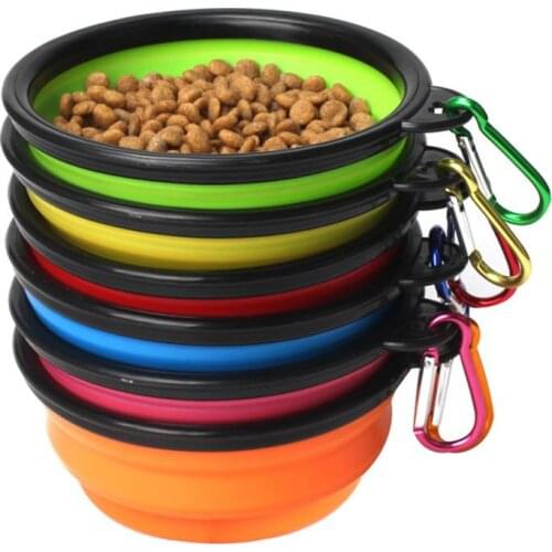 Pet Folding Bowl Portable Outdoor Collapsible Silicone Pet Cat Food Water Feeding Bowl Puppy Food Container Bowl Pet Products