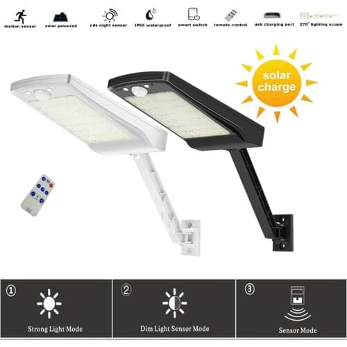 Solar powered led light Outdoor Waterproof Solar Garden rard Lights PIR Motion Sensor Remote Control street Wall Lamp