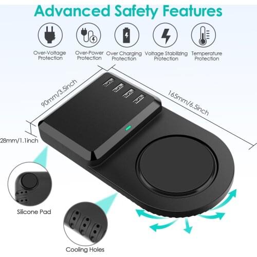 Universal 10W Fast Wireless Charger 4 Port Usb Chargers Carregador Portable for IPhone XS XR 8 12 11 Pro Max Samsung