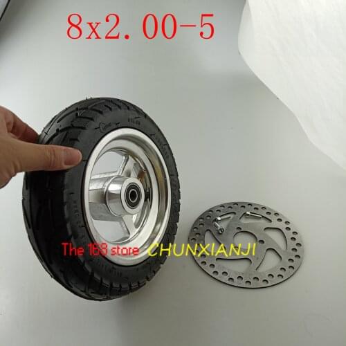 Lightning shipment 8*2.00-5 vacuum Wheel Tyre +disc 8x2.00-5 wheel hub Pocket Bike MINI Bike Electric Wheelchair Wheel Motor