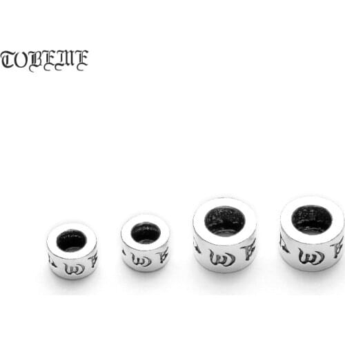 Handmade vintage 925 silver spacer beads tibetan om mani padme hum beads thai silver om beads malas spacer beads diy