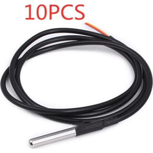 10PCS DS1820 Stainless steel package Waterproof DS18b20 temperature probe temperature sensor 18B20 for arduino 100CM 200CM 300CM