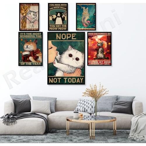 All you need is love and cat posters, cat posters, wall decorations, house cat logos, best gifts ever, wall art prints, vintage