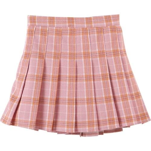 4 6 8 10 12 14 16 Years School Girl Clothing Kids Pleated Plaid Skirt Baby Toddler Teenager Clothes Big Girls A-Line Skirts