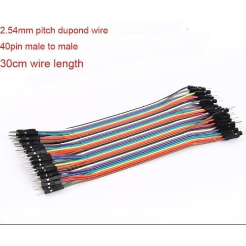 10pcs 2.54mm spacing pitch 40pin Dupont harness Jumper Wire ribborn Cable 30cm male to male 1p-1p For Arduino