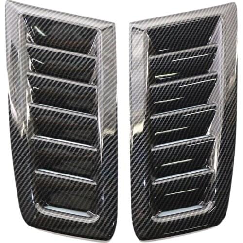2x Car Hood Vent Cooling Intakes Bonnet Cover Modified Accessory Decorative for Ford MK2 Carbon Fiber Style