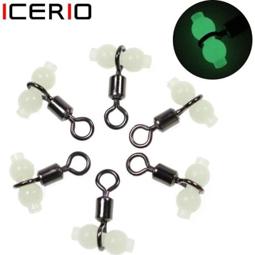30pcs Luminous Fishing Swivels Rolling Swivels Sea Fishing Accessories Tackle Connector Rolling Swivels 3-way Swivels