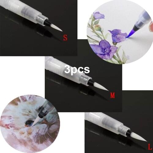 3 pieces of refillable paint brush watercolor brush soft watercolor brush ink pen painting calligraphy painting art supplies