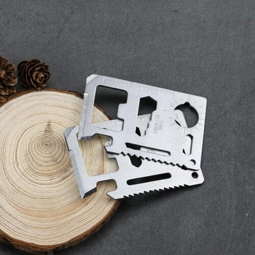 50pcs Stainless Steel Multitools Outdoor Camping Multi-functional Survival Tool Card Multipurpose Wallet Bottle Opener Wholesale
