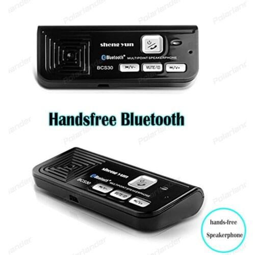 AUX Handsfree Bluetooth car sun visor with USB car charger Bluetooth Multipoint Speakerphone MP3 Music Player black