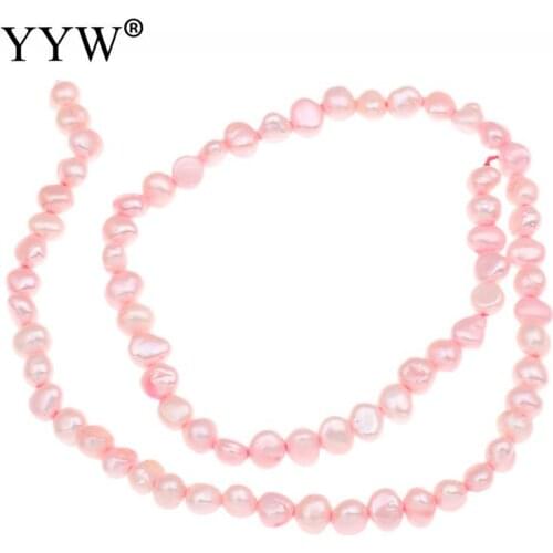Baroque Cultured Freshwater Pearl Beads Loose Natural Pearl Beads DIY Charm Beads for Jewelry Making Bracelet Pink 4-5mm