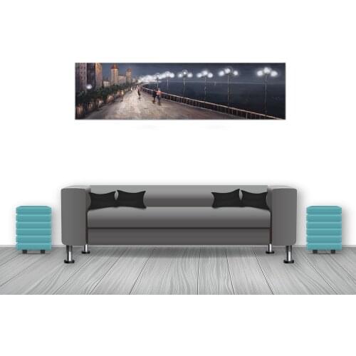 Large Oil Painting On Canvas 100% Hand Made Modern Wall Arts Picture Knife Street View For Bed Room Decoration