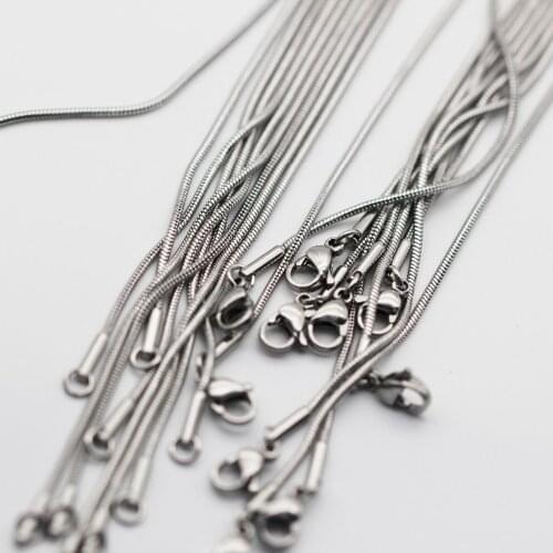 10pcs Top Popular Stainless Steel Snake Chain 1.5X20inch Fashion Jewelry Simple Snake Chain Women Men Jewelry Accessories