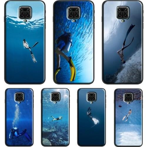 Scuba Diver Underwater Diving Caving For Xiaomi Redmi Note 7 8 Pro 8T 9S Note 9 10 Pro Cover For Redmi 9T 9 9A 9C 7A 8A Case