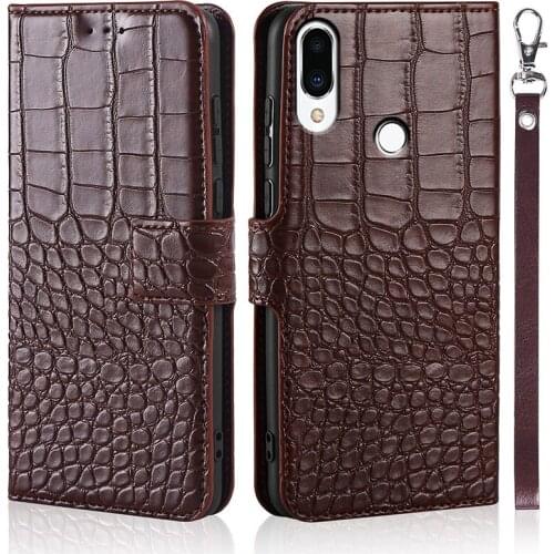 Flip Phone Case For Meizu M9 Note Cover Original Crocodile Texture Leather Book Design Coque Wallet Capa With Strap Card Holder