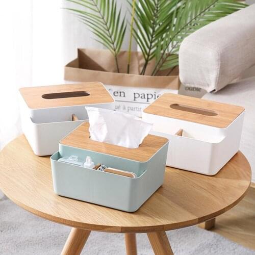 Wooden Tissue Box Environmental Protection Home Tissue Container Towel Napkin Tissue Holder Case for Office Home Decoration