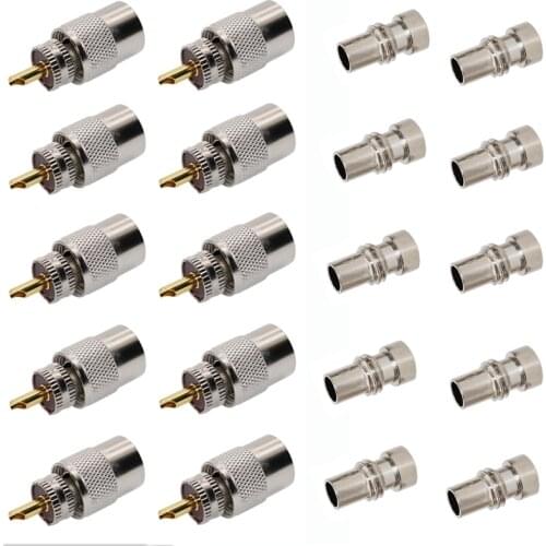HLZS-10-Pack PL259 Solder Connector Plug with Reducer for RG8, RG-213 Coaxial Coax Cable