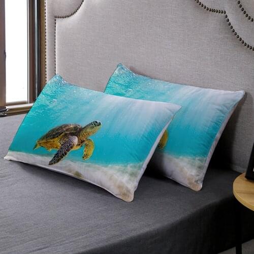 Custom 3D Print Jungle Wild Sea Animals Pillowcase Sea Turtle Leopard Pillow Covers Bedroom Decor Soft 2pcs Pillow Cover