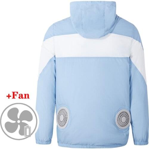 USB Fan Cooling Hiking Coat Fishing Cycling Jacket Air Conditioning Work Outdoors Quick Cooling Top Summer Cooling Men/women