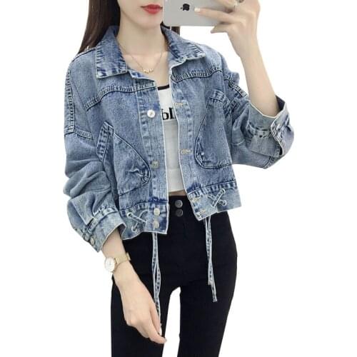 Denim Jackets Lady Outerwear 2021 New Spring Autumn Cowboy Jacket Female Student Short Loose Korean Cardigan Coat Women Tops