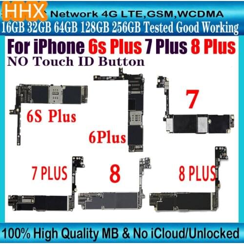 Unlocked iCloud Clean For iPhone 6 Plus,7,8,6s plus motherboard Original For iPhone 7 8 Plus unlock logic board with chips IOS
