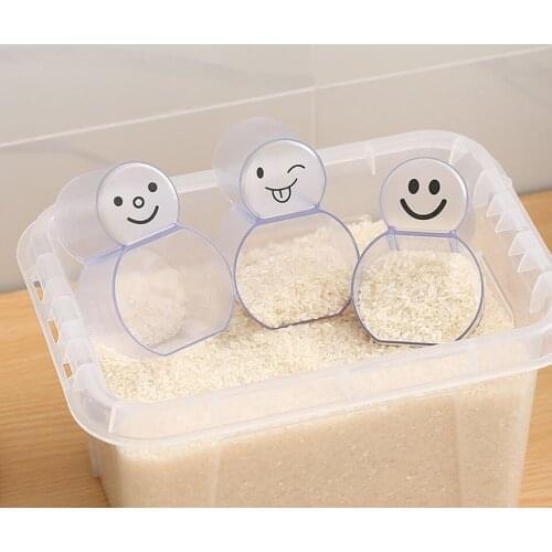 Rice Measuring Cup Cute Snowman Shape Multifunction Bean Cereals Measuring Cup Household Rice Spoon Measuring Cup Kitchen Tools